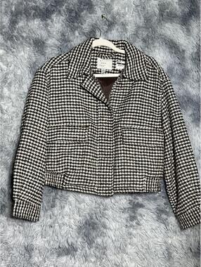 A new day White Houndstooth Cropped Jacket